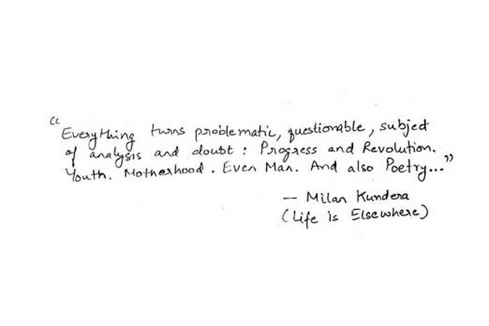 Quote by Milan Kundera.