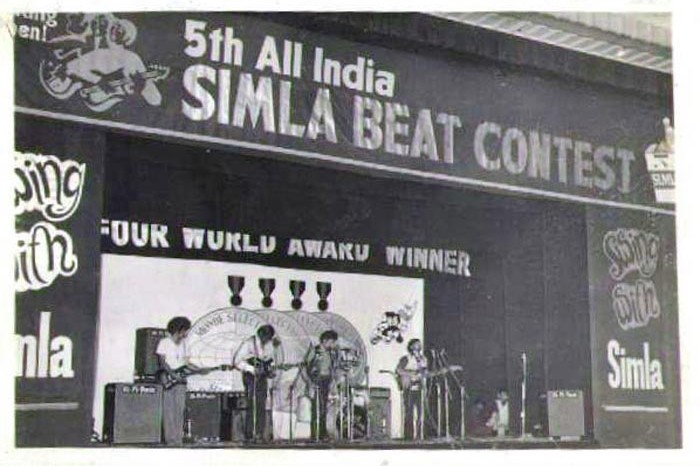 Frustrations Amalgamated play at Simla Beat Contest 1972, Image Source: Garage Hangover Frustrations Amalgamated play at Simla Beat Contest 1972, Image Source: Garage Hangover