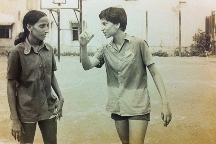 Ballers of the 80s Old Photograph of 2 girls in a field