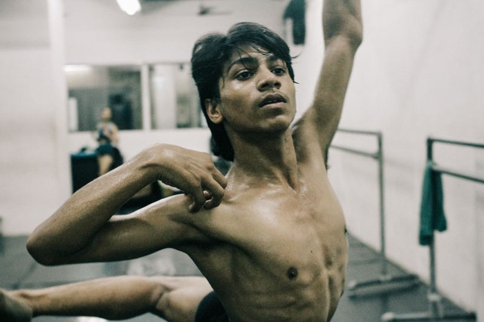Amir rehearsing a form of slave dance as per his teachers instructions