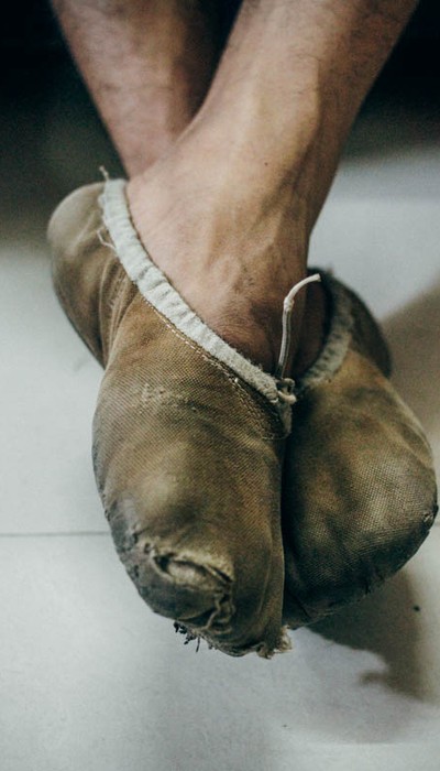 Amir's ballet shoes are on the verge of falling apart