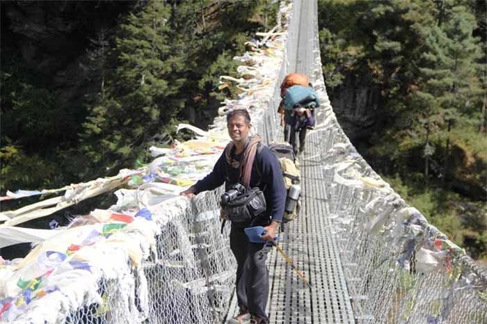 Abhinav Singh heading towards Namche Bazaar on the Everest base camp trail Abhinav Singh heading towards Namche Bazaar on the Everest base camp trail